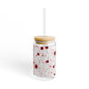 Blood Splash Sipper Glass - 16oz with Bamboo Lid