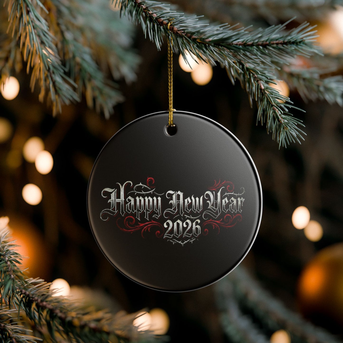 Happy New Year 2026 Ceramic Ornament