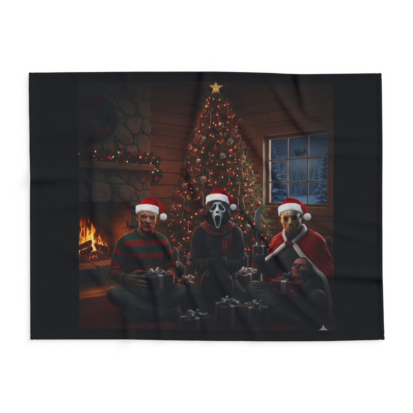 Christmas Horror Movie Trio Fleece Blanket