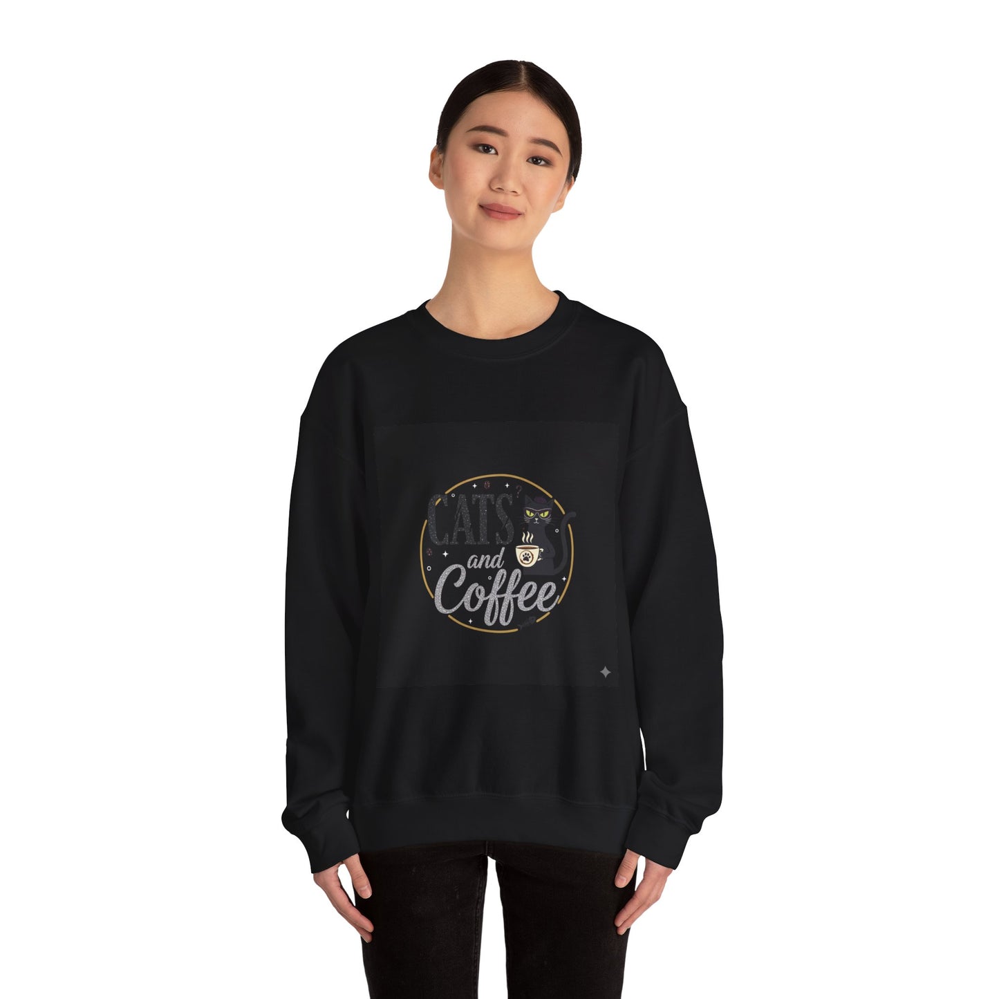 Cats and Coffee Crewneck Sweatshirt Unisex