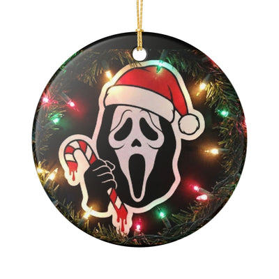 Ghost Face Ceramic Ornament