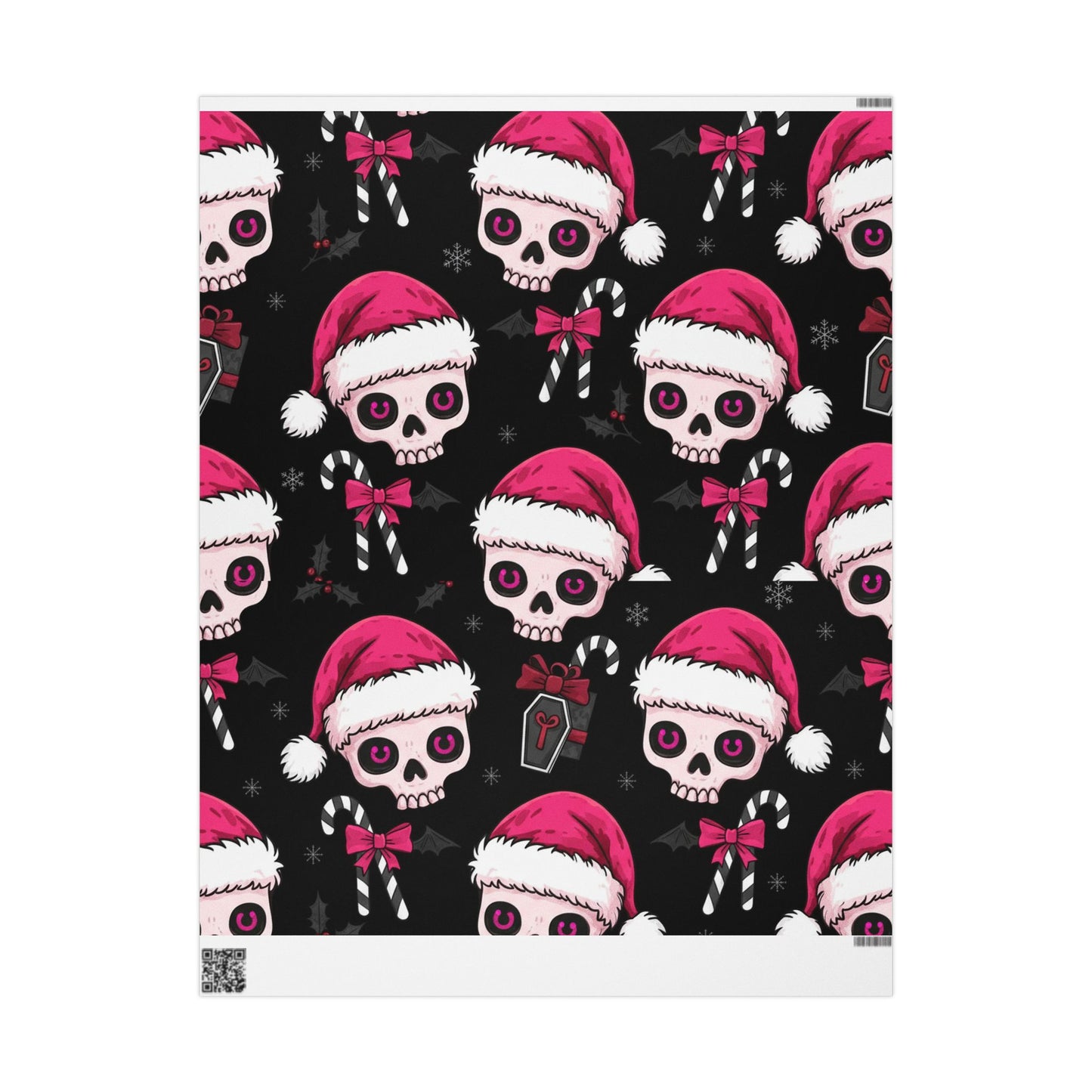 Pink & Black Gothic Sugar Skull Wrapping Paper Roll