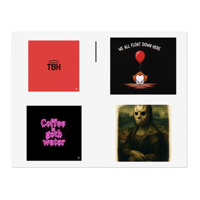 Horror Sticker Sheet Set - Coffee is Goth Water