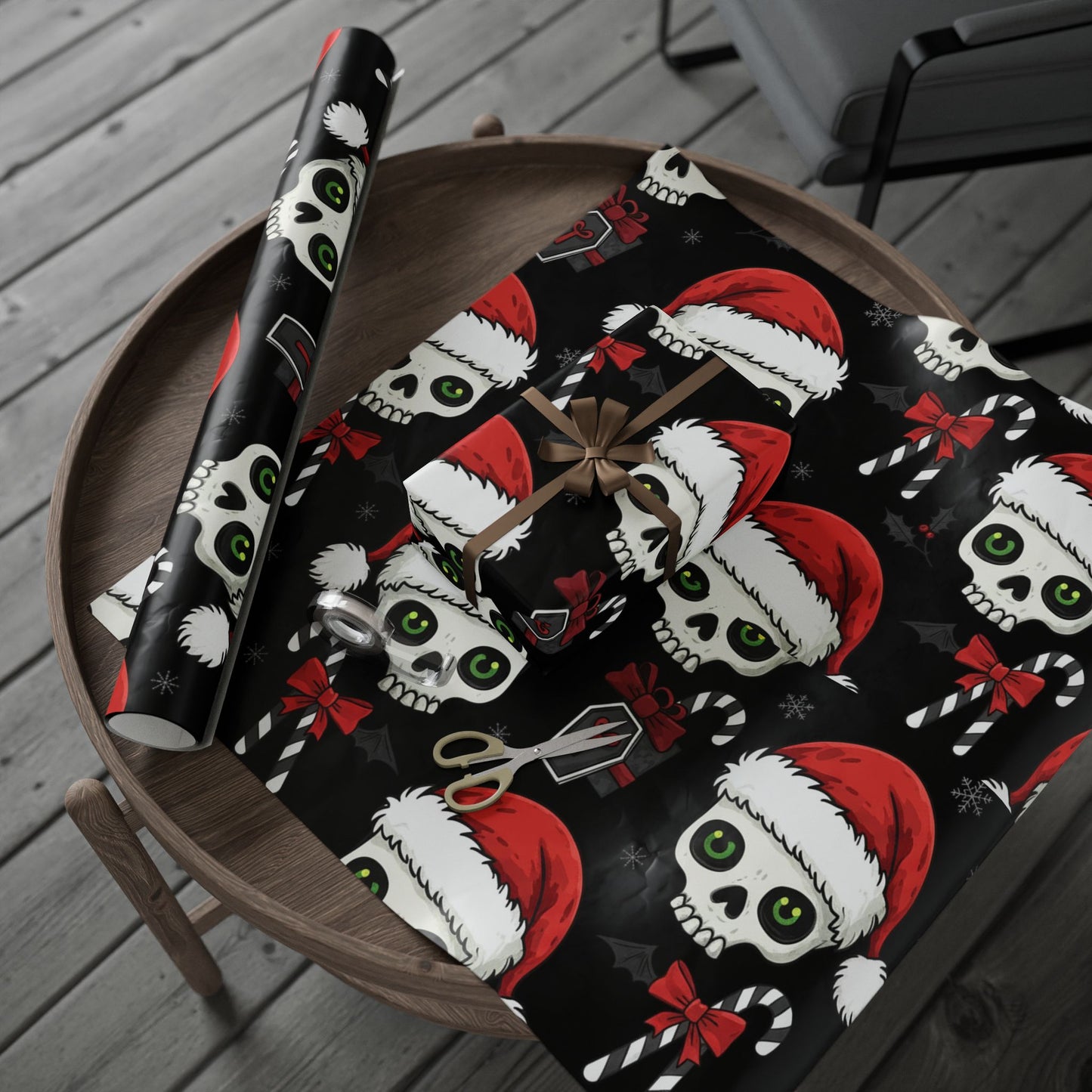 Skull Santa Wrapping Paper Roll