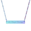 30, Flirty & Thriving | Engraved Horizontal Bar Necklace |