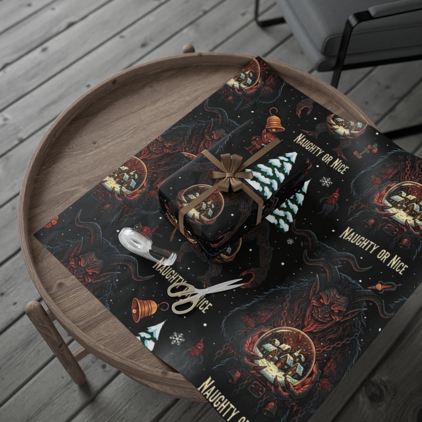 Krampus "Naughty or Nice" Wrapping Paper Roll