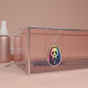 Ghost Face Watercolor Oval Necklace