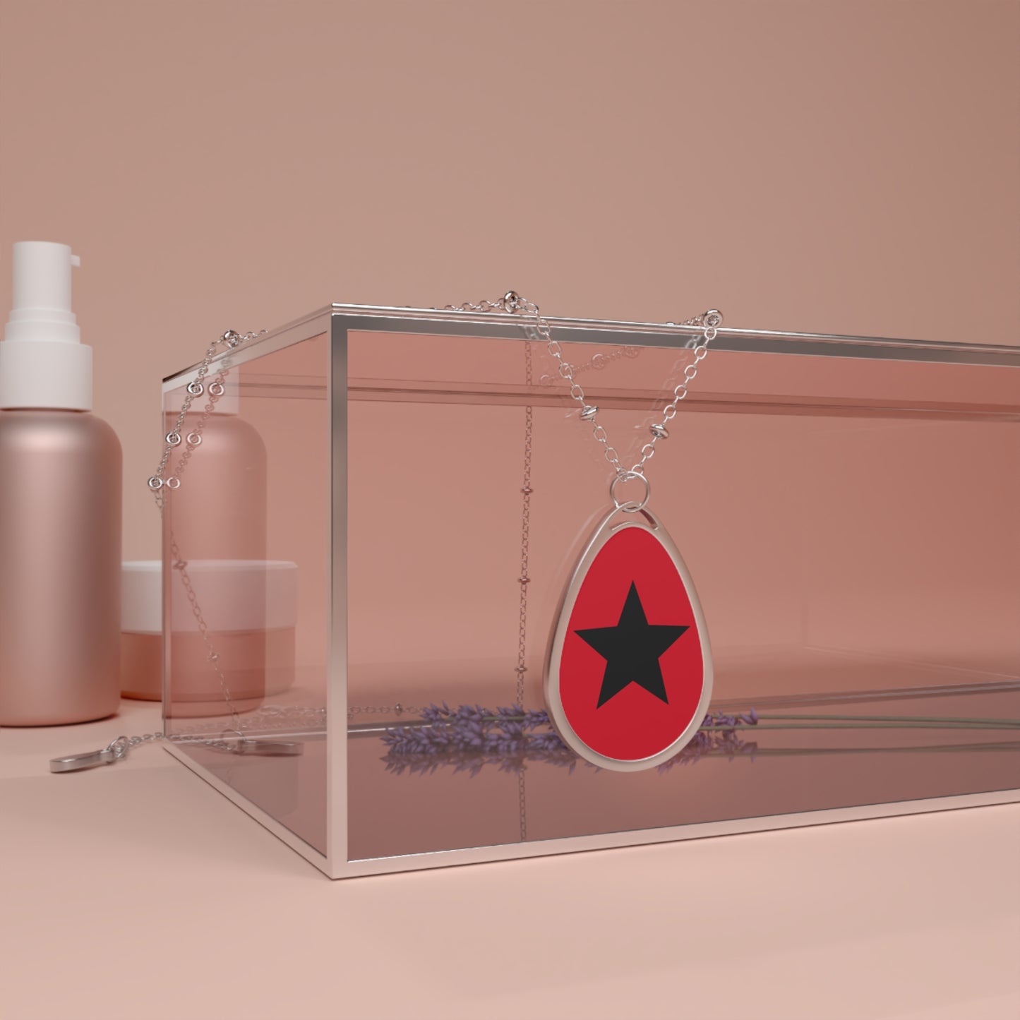 Star Pendant Necklace | Red Oval Necklace | Boho Chic