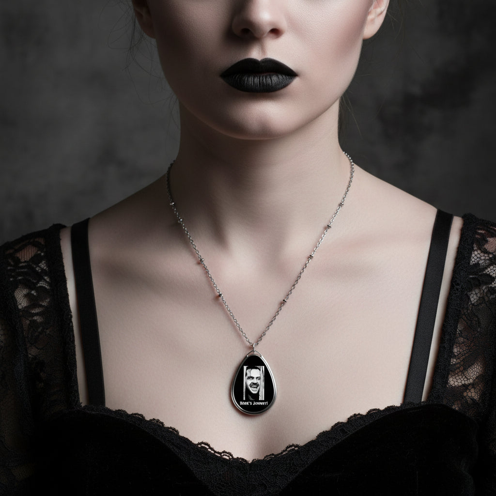 The Shinning 'Here's Johnny!' Teardrop Pendant Necklace