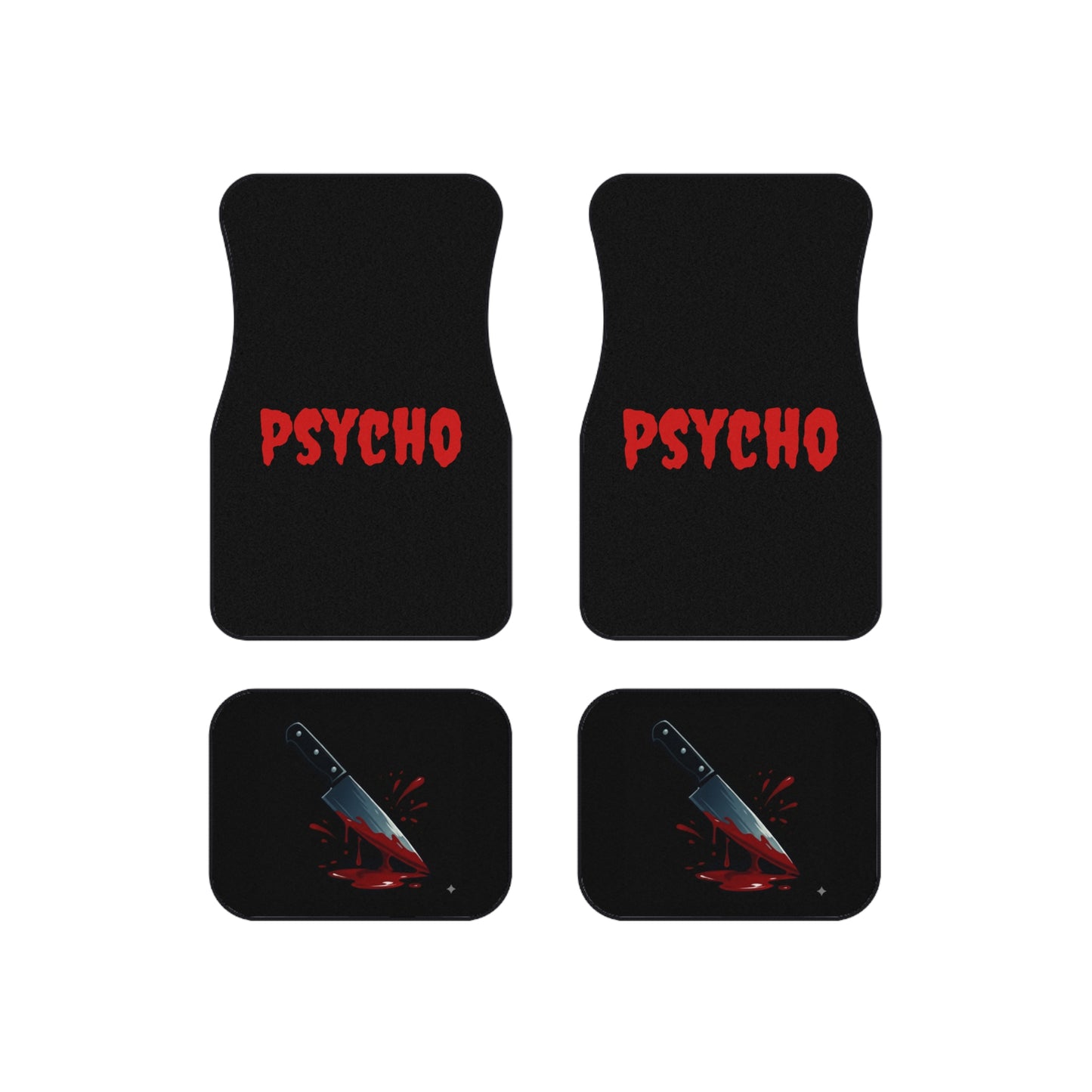 Psycho Car Mats (Set of 4) | Edgy Auto Accessories