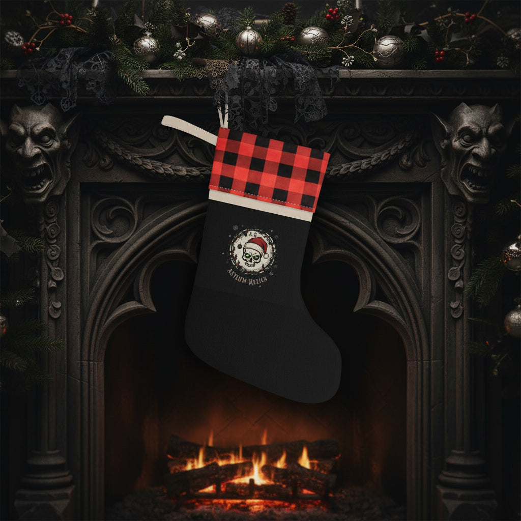 Asylum Relics Christmas Stocking — Buffalo Plaid Cuff