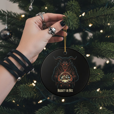 Krampus 'Naughty or Nice' Ceramic Christmas Ornament
