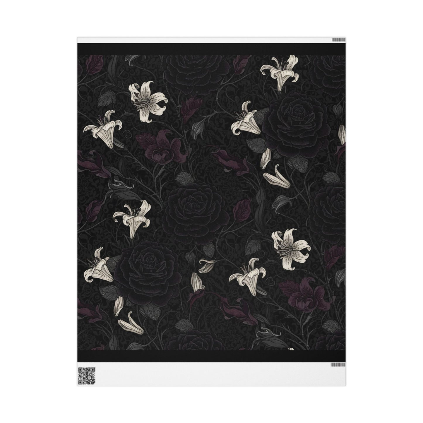 Floral Noir Wrapping Paper Roll