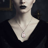 Blood Stained Oval Teardrop Pendant Necklace
