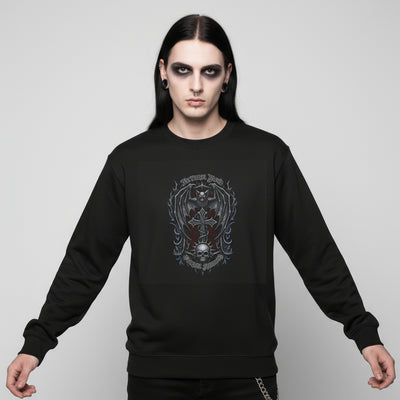 Nocturnal Blood Gothic Skull Emblem Unisex Crewneck Sweatshirt