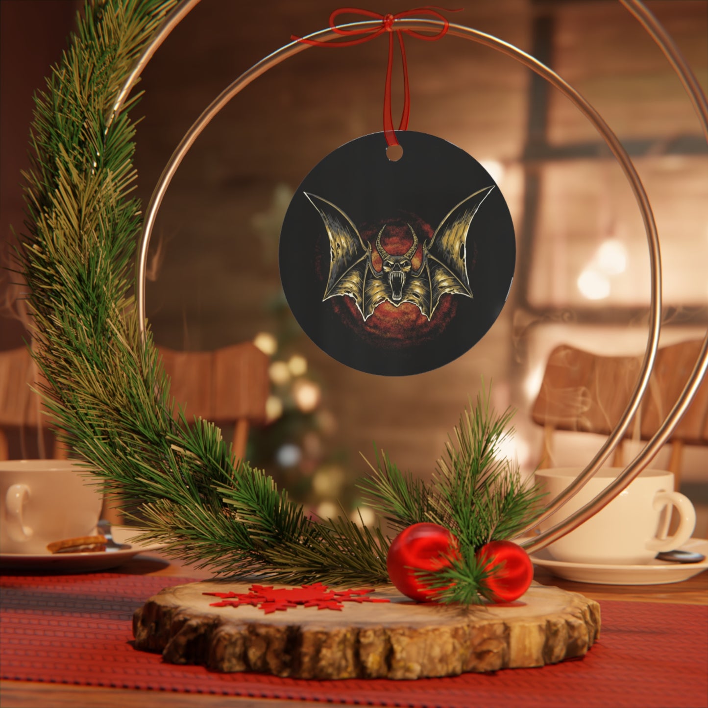 Ozzy Bat Metal Ornament