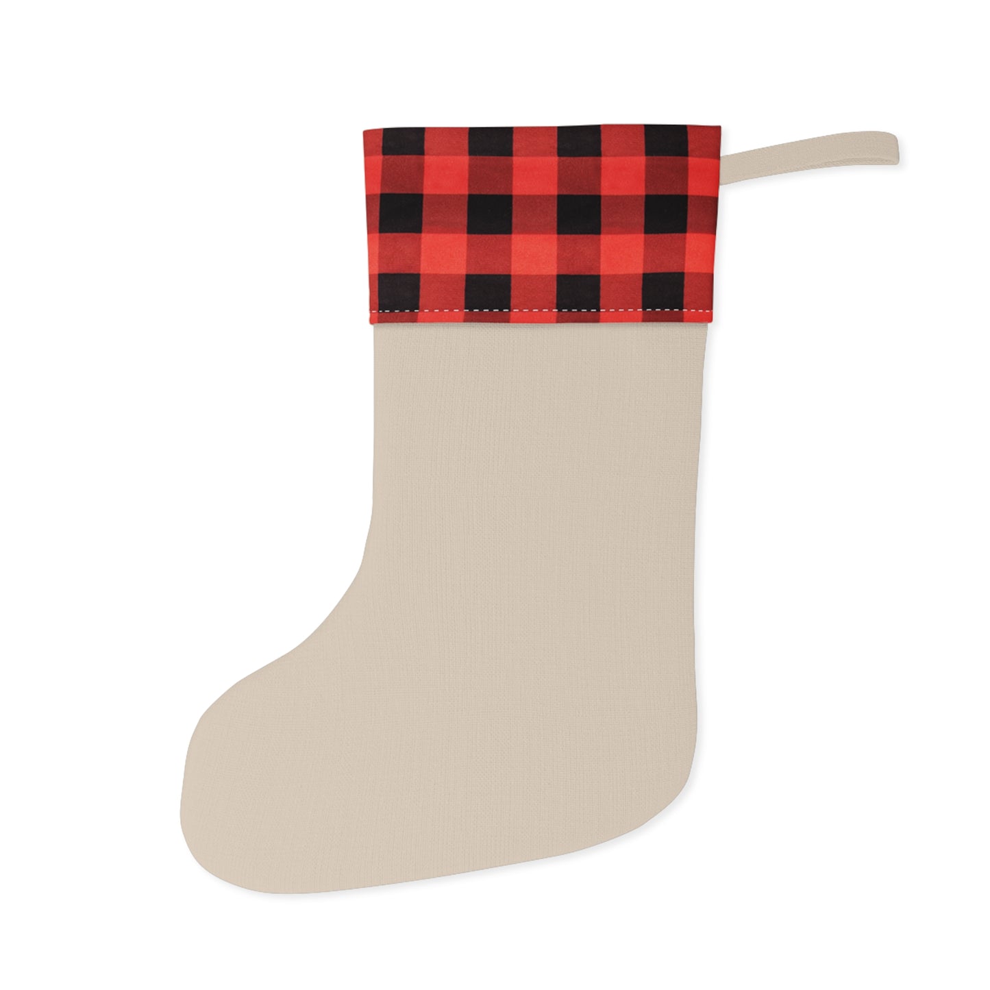 Frostbitten Fringe Plaid Cuffed Christmas Stocking