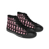 Women's High-Top Sneakers with Pink Skull Design