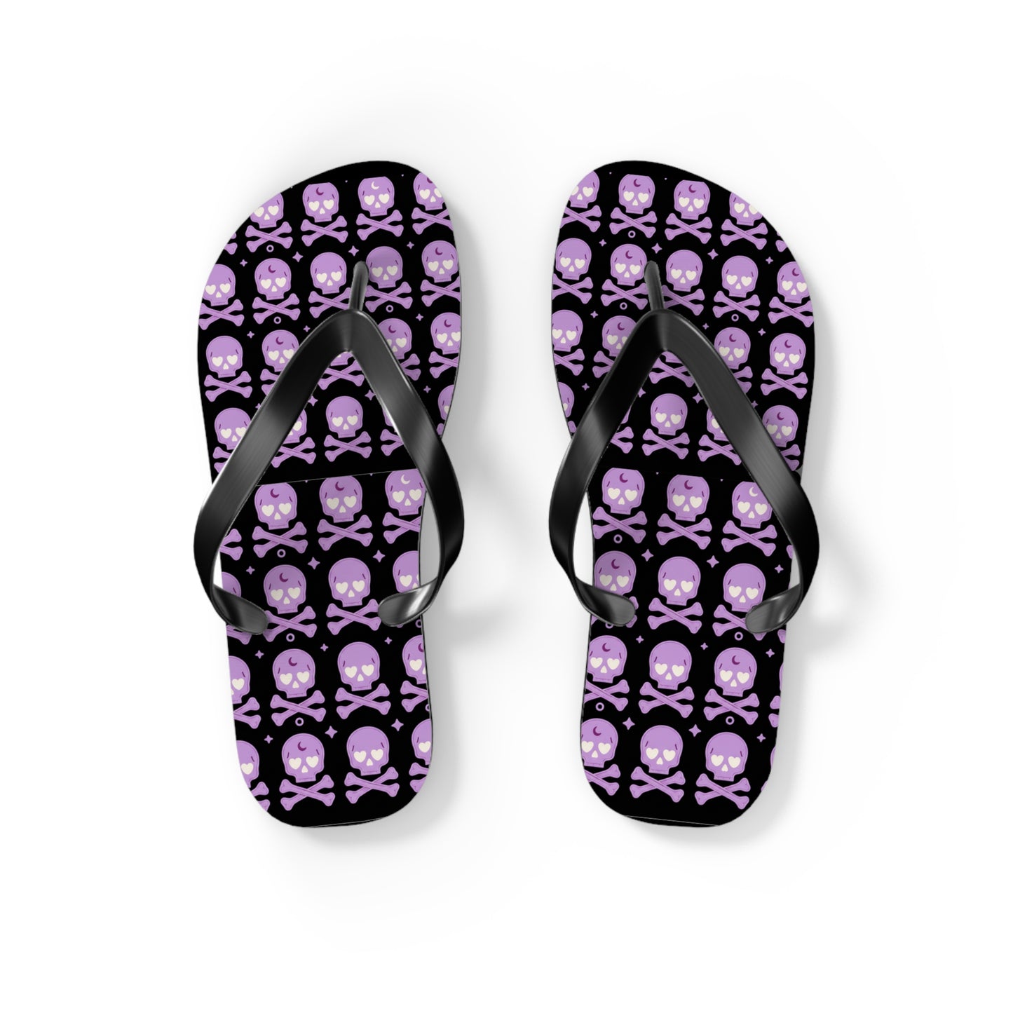 Gothic Skull Flip Flops (Purple)