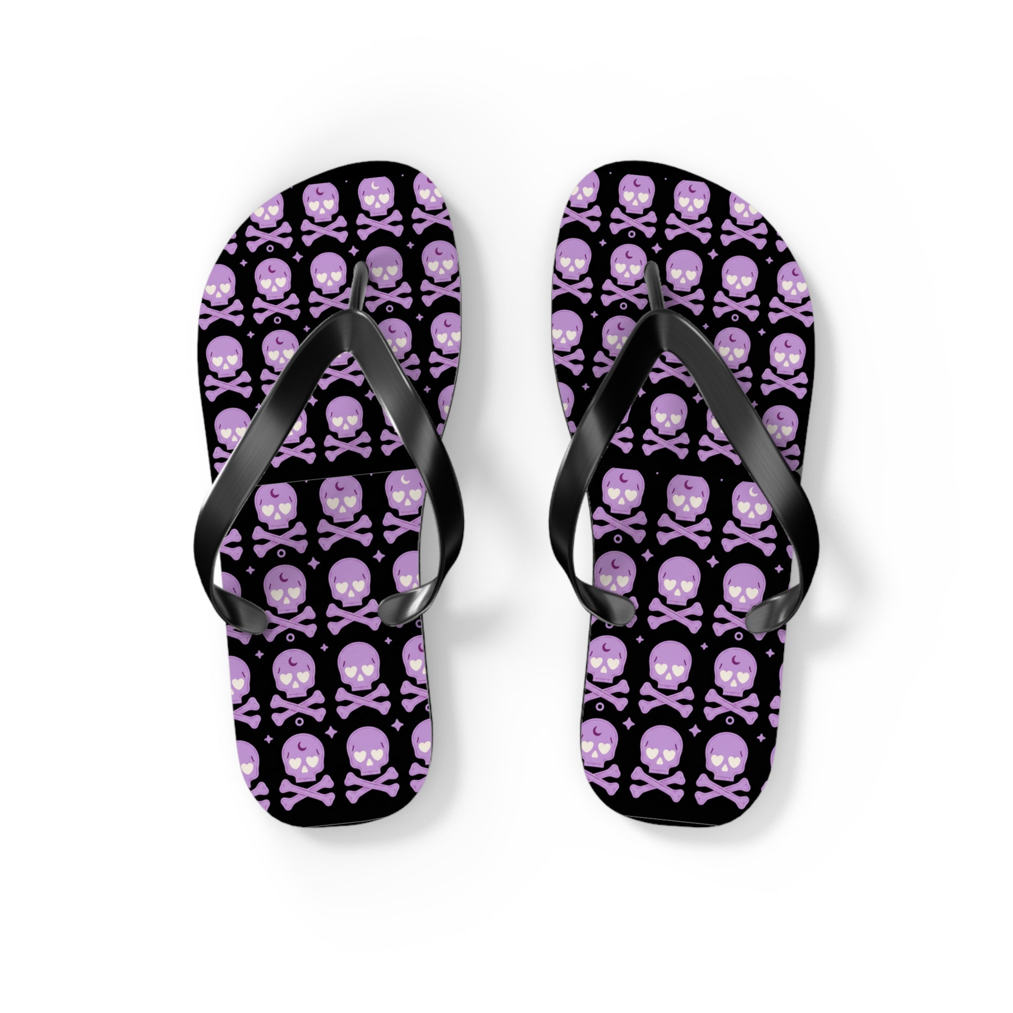 Gothic Skull Flip Flops (Purple)
