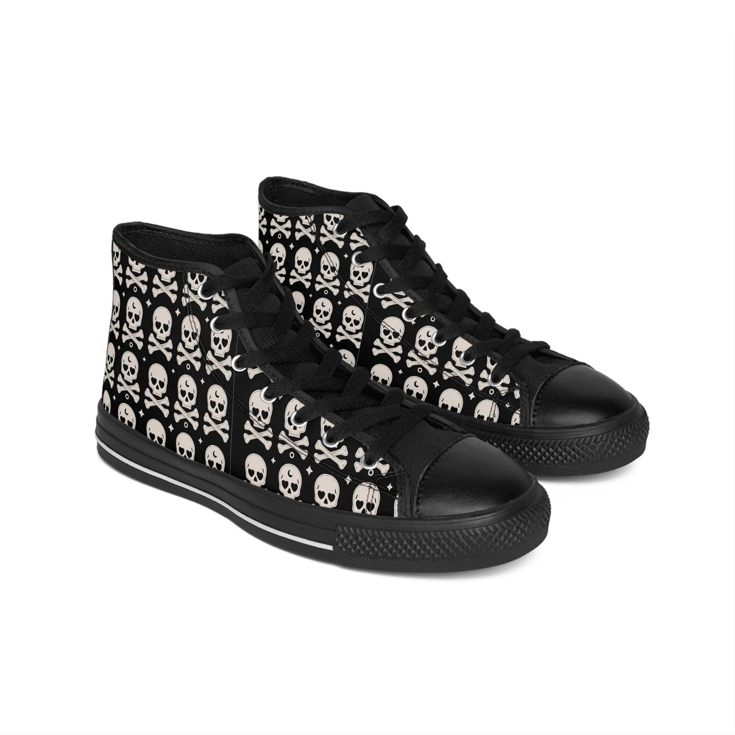 Bold Skull Print Women's High-Top Sneakers