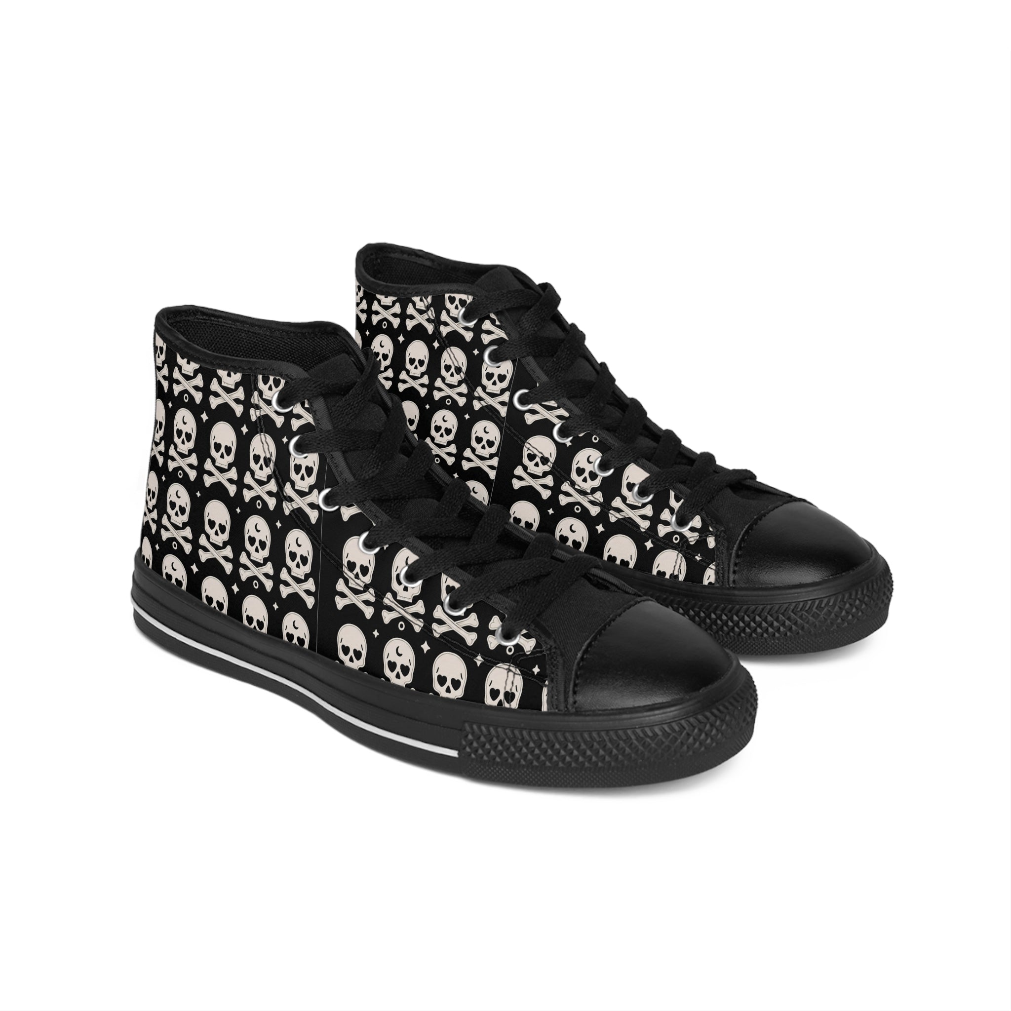 Bold Skull Print Women's High-Top Sneakers