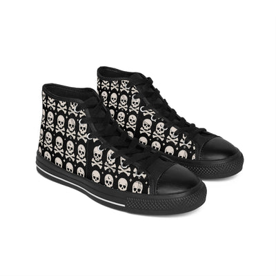 Bold Skull Print Women's High-Top Sneakers