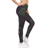Purple/Green Gothic Rose Skull Women's Leggings
