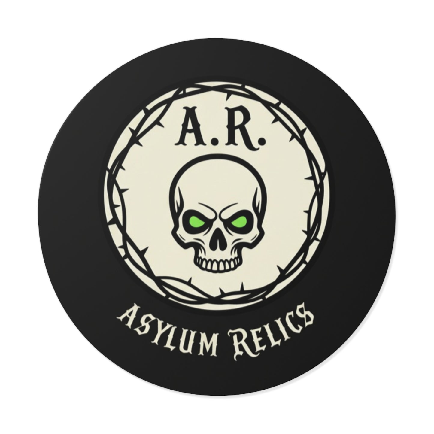 Skull Themed Round Vinyl Stickers - Asylum Relics