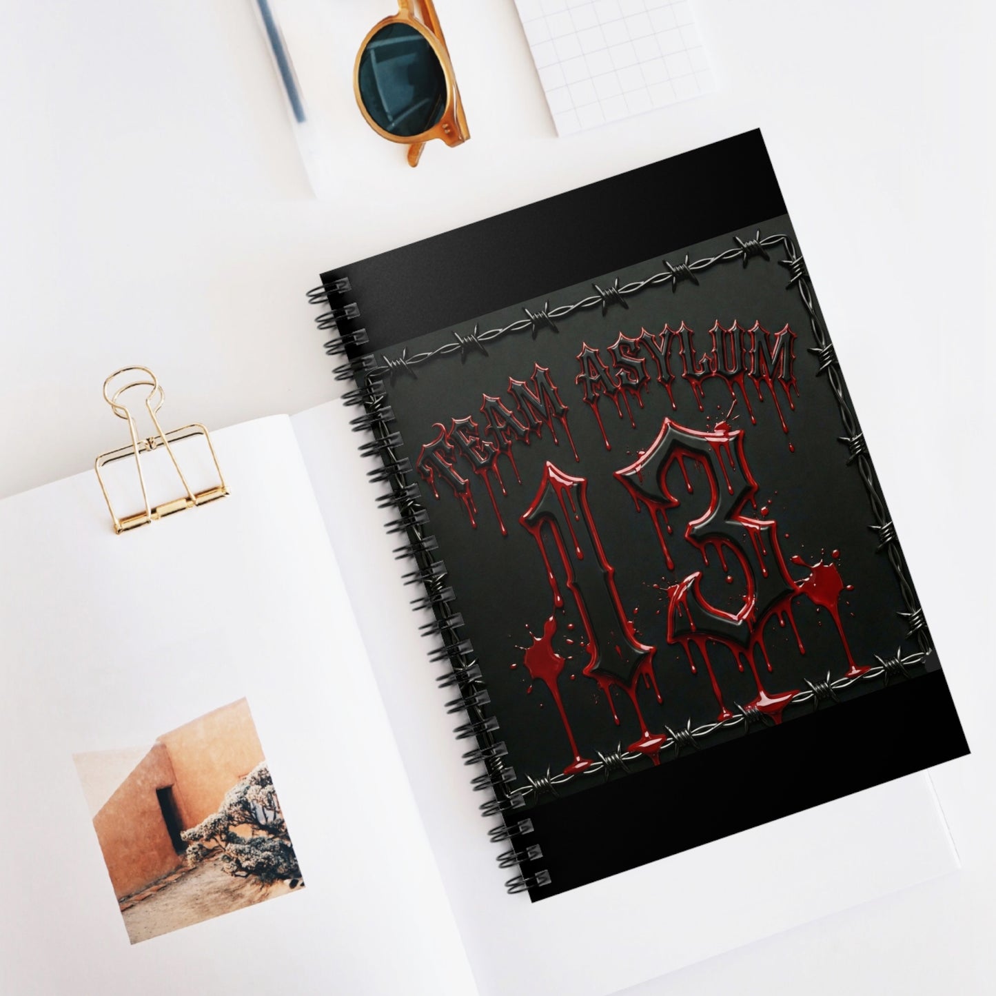 Gothic Team Asylum 13 Spiral Notebook