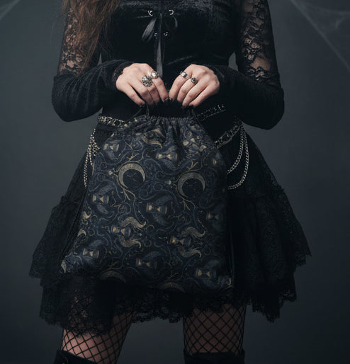 Tempus Noir Drawstring bag