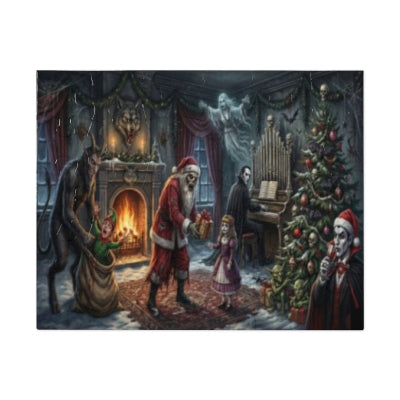 Haunted Christmas Jigsaw Puzzle — Gothic Santa Holiday Puzzle with Tin