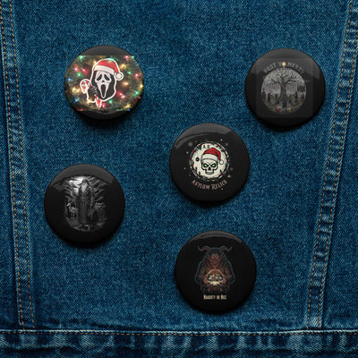 5 Christmas Horror Pin Button Set