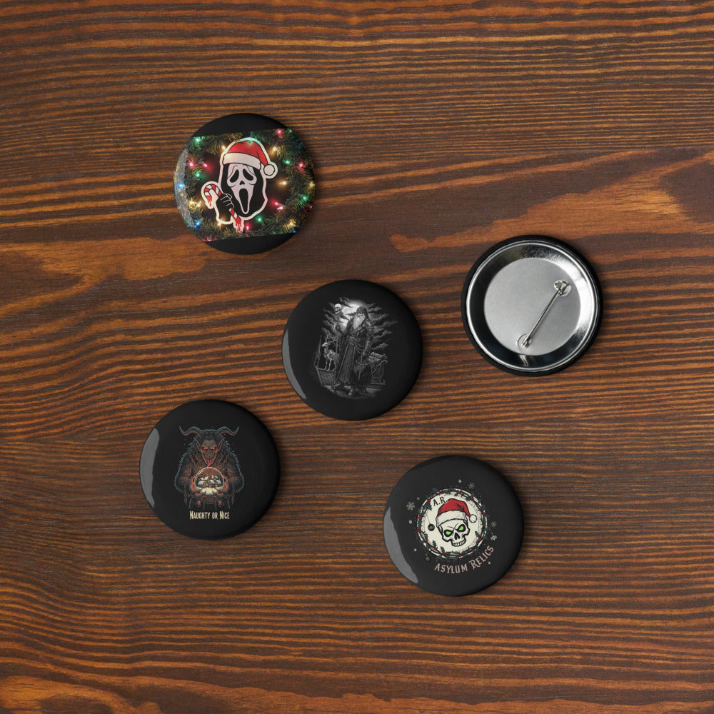 5 Christmas Horror Pin Button Set